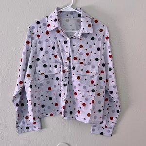 polka dot button up size S/M